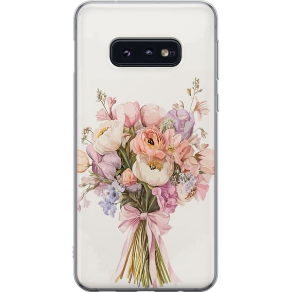 Samsung Galaxy S10e Gennemsigtig cover Mobilcover med farverig blomsterbuket i romantisk stil