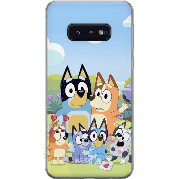 Samsung Galaxy S10e Genomskinligt Skal Bluey mobilskal med hela familjen i färgglad design