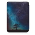 Miniatyrbild 3 av 4: kwmobile E-Reader Fodral kompatibel med Kobo Clara HD - Skydd med magnetisk faux läder flik - Cosmic Tree Blå-Grå-Svart