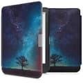 Miniatyrbild 1 av 4: kwmobile E-Reader Fodral kompatibel med Kobo Clara HD - Skydd med magnetisk faux läder flik - Cosmic Tree Blå-Grå-Svart