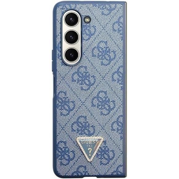 Étui rigide Guess GUHCZFD5P4TDPB F946 för Z Fold5 Blå Rigide Läder 4G Triangel Strass