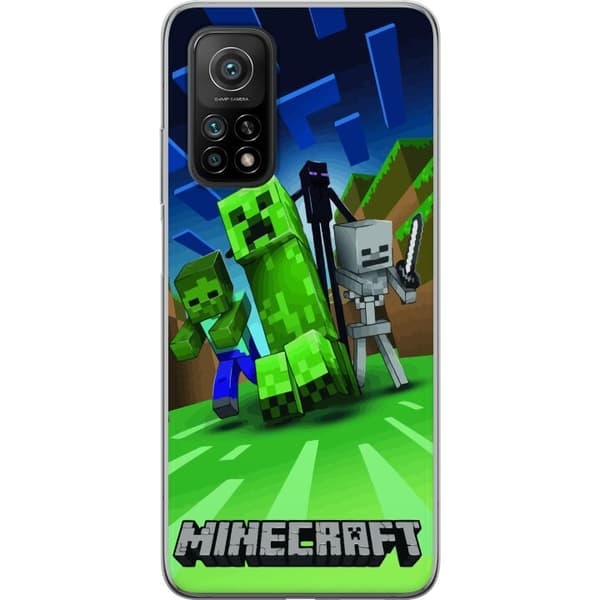 Xiaomi Mi 10T Pro 5G Läpinäkyvä kuori Minecraft Creeper mobilskal i klassisk grön pixelstil