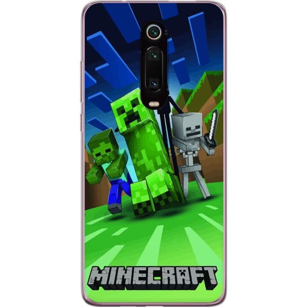 Xiaomi Mi 9T Pro Gjennomsiktig deksel Minecraft Creeper mobilskal i klassisk grön pixelstil