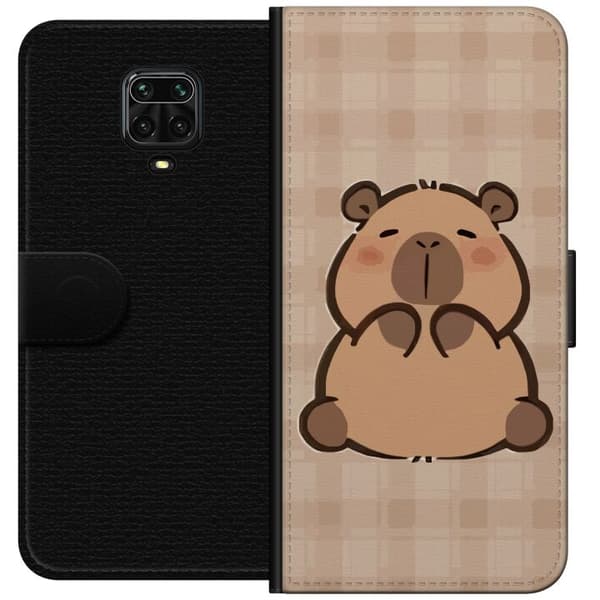 Xiaomi Redmi Note 9 Pro Tegnebogsetui Mobilskal kawaii capybara flera figurer japansk stil