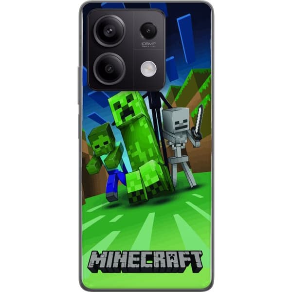 Xiaomi Redmi Note 13 Genomskinligt Skal Minecraft Creeper mobilskal i klassisk grön pixelstil