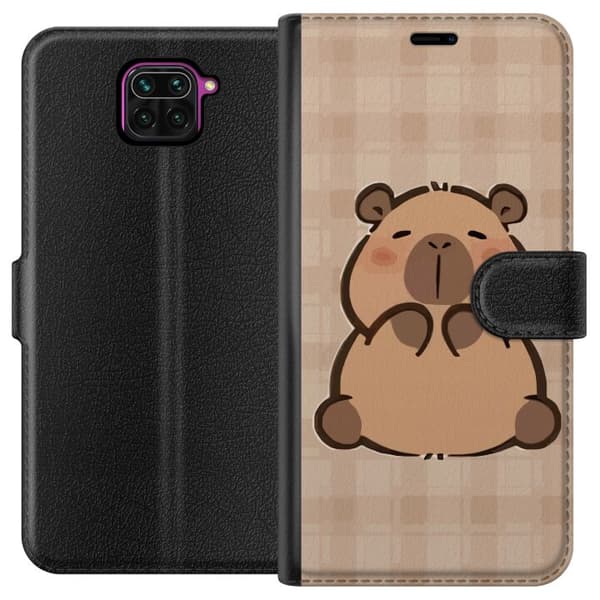 Xiaomi Redmi Note 9 Tegnebogsetui Mobilskal kawaii capybara flera figurer japansk stil