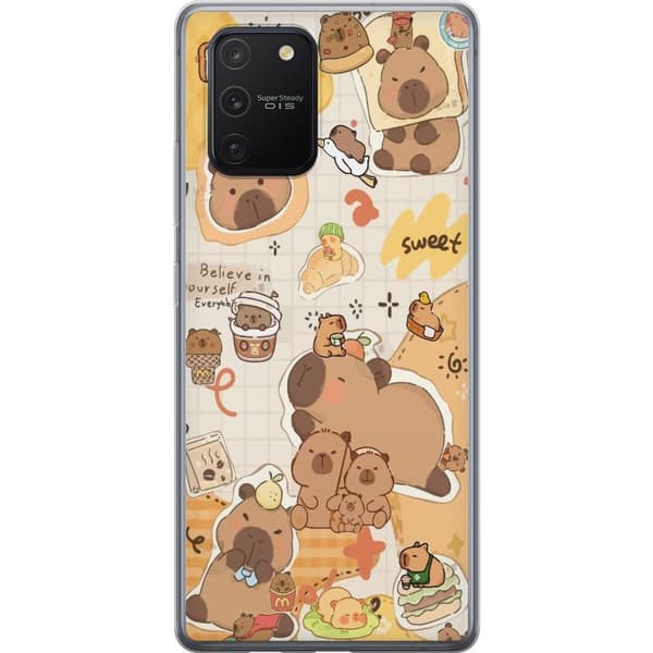 Samsung Galaxy S10 Lite Läpinäkyvä kuori Kawaii capybara mobilskal med gulliga djurmotiv