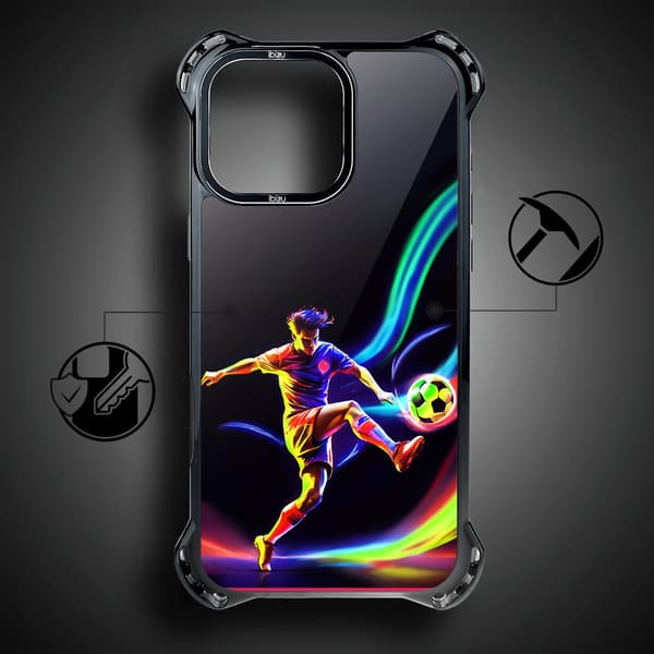 iPhone 14 Pro-cover IBIZU DropGuard Ultra med MagSafe, #ElectroMove, i fodboldens rytme