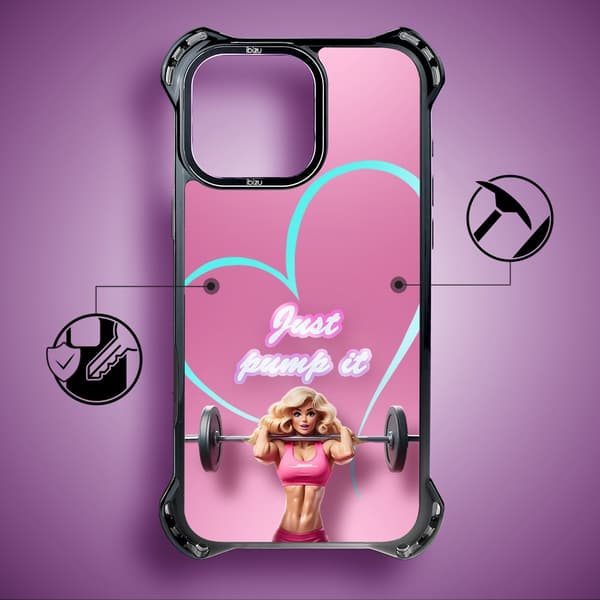 Etui til iPhone 15 Pro IBIZU DropGuard Ultra med MagSafe, #Move, Pump it love