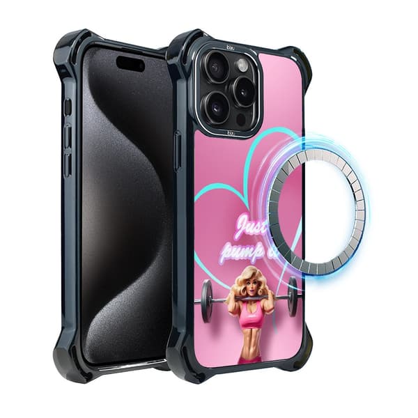 Etui til iPhone 15 Pro IBIZU DropGuard Ultra med MagSafe, #Move, Pump it love
