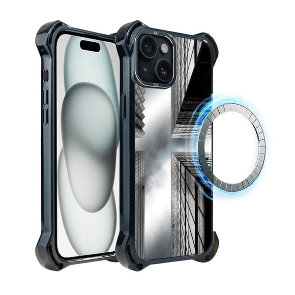 iPhone 15-cover IBIZU DropGuard Ultra med MagSafe, Noir City, Skyskrabere