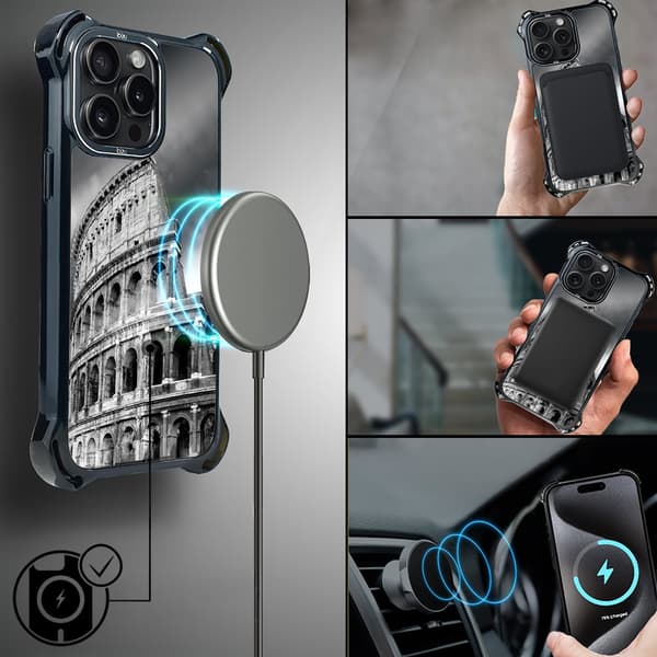 Etui til iPhone 15 Pro Max IBIZU DropGuard Ultra med MagSafe, Noir City, Colosseum