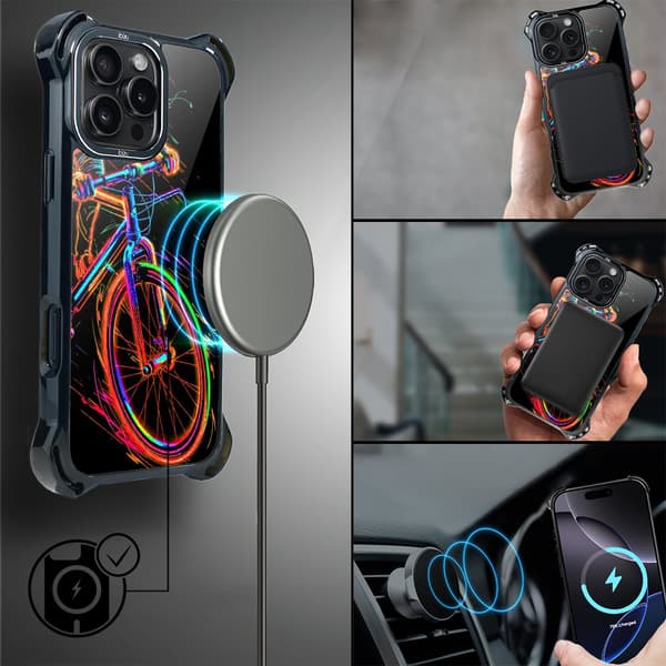 iPhone 16 Pro-cover IBIZU DropGuard Ultra med MagSafe, #ElectroMove, cykelvibration