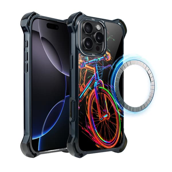 iPhone 16 Pro-cover IBIZU DropGuard Ultra med MagSafe, #ElectroMove, cykelvibration