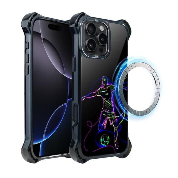 iPhone 16 Pro Max -kotelo IBIZU DropGuard Ultra MagSafella, #ElectroMove, jalkapallon voima