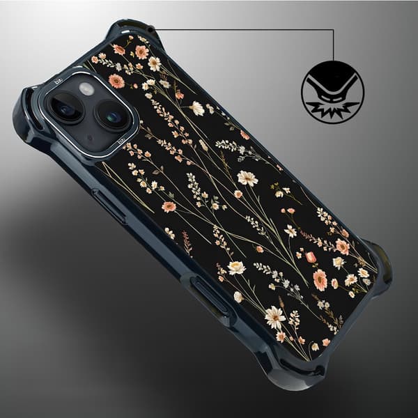 iPhone 14 IBIZU DropGuard Ultra-cover med MagSafe, Pastel Bloom, Midnight Garden