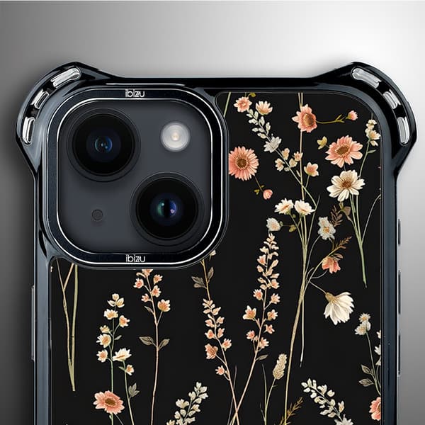 iPhone 14 IBIZU DropGuard Ultra-cover med MagSafe, Pastel Bloom, Midnight Garden