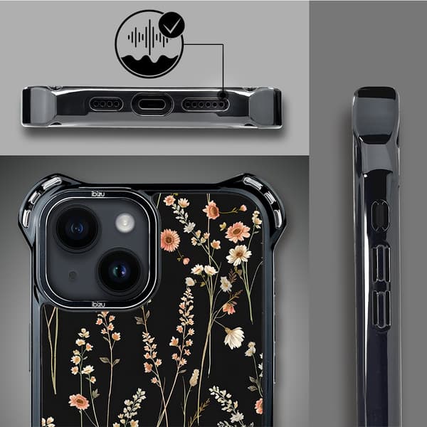 iPhone 14 IBIZU DropGuard Ultra-cover med MagSafe, Pastel Bloom, Midnight Garden