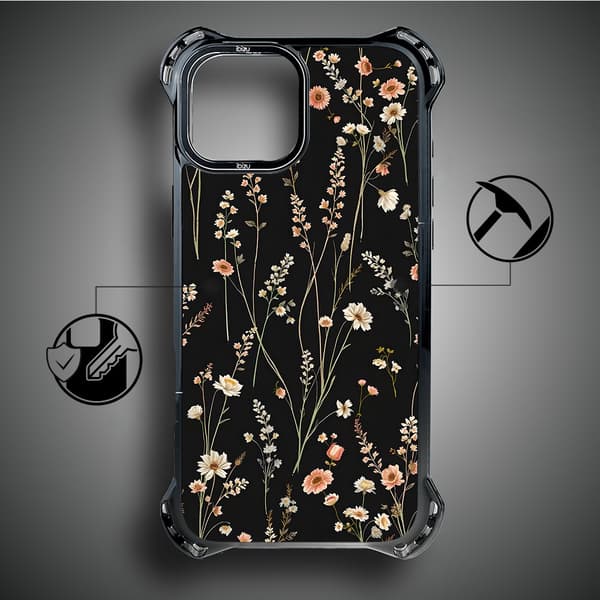 iPhone 14 IBIZU DropGuard Ultra-cover med MagSafe, Pastel Bloom, Midnight Garden