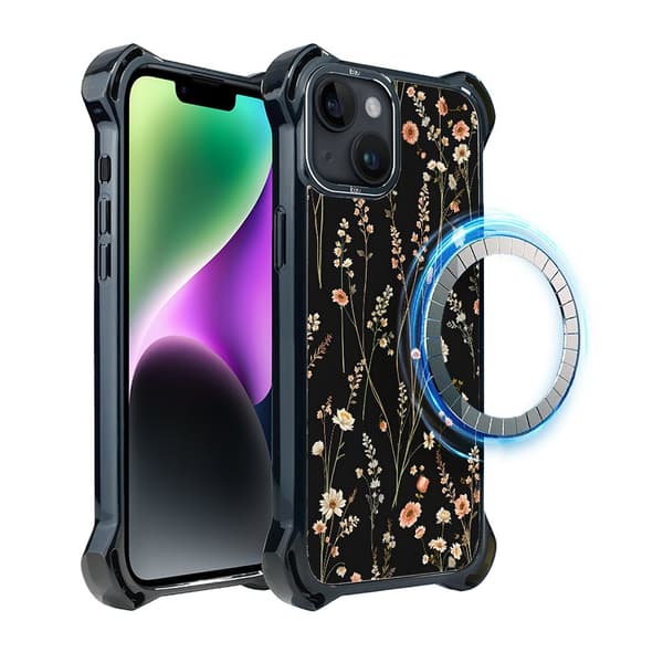 iPhone 14 IBIZU DropGuard Ultra-cover med MagSafe, Pastel Bloom, Midnight Garden