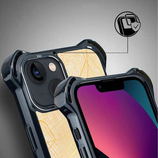 IBIZU DropGuard Ultra-skal för iPhone 13 med MagSafe, världskartor, Barcelona