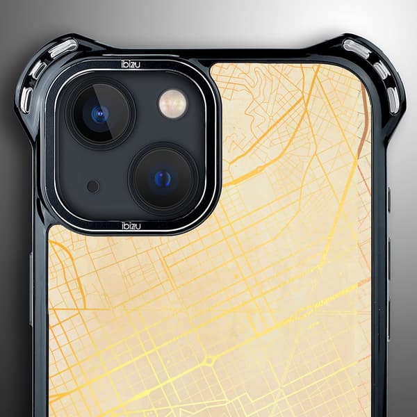 IBIZU DropGuard Ultra-skal för iPhone 13 med MagSafe, världskartor, Barcelona