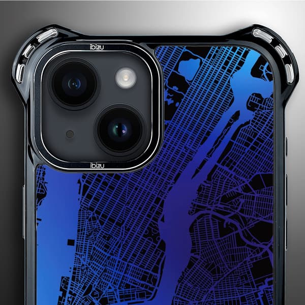 iPhone 14 Plus-skal IBIZU DropGuard Ultra med MagSafe, Världskartor, New York