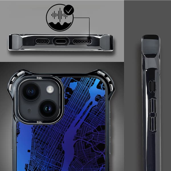 iPhone 14 Plus-skal IBIZU DropGuard Ultra med MagSafe, Världskartor, New York