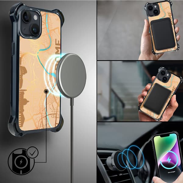 iPhone 14 Plus-skal IBIZU DropGuard Ultra med MagSafe, Världskartor, Rom