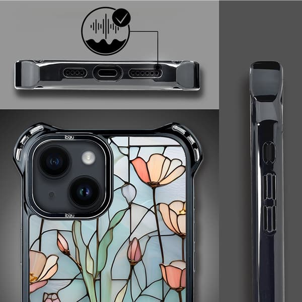 iPhone 14 Plus-skal IBIZU DropGuard Ultra med MagSafe, Glass Colors, Wildflower Whisper