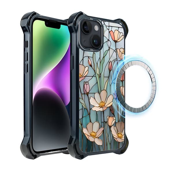 iPhone 14 Plus-skal IBIZU DropGuard Ultra med MagSafe, Glass Colors, Wildflower Whisper