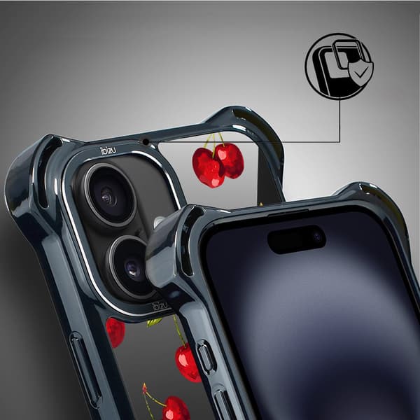 iPhone 16 Plus IBIZU DropGuard Ultra-cover med MagSafe, Midnight, Cherry Night