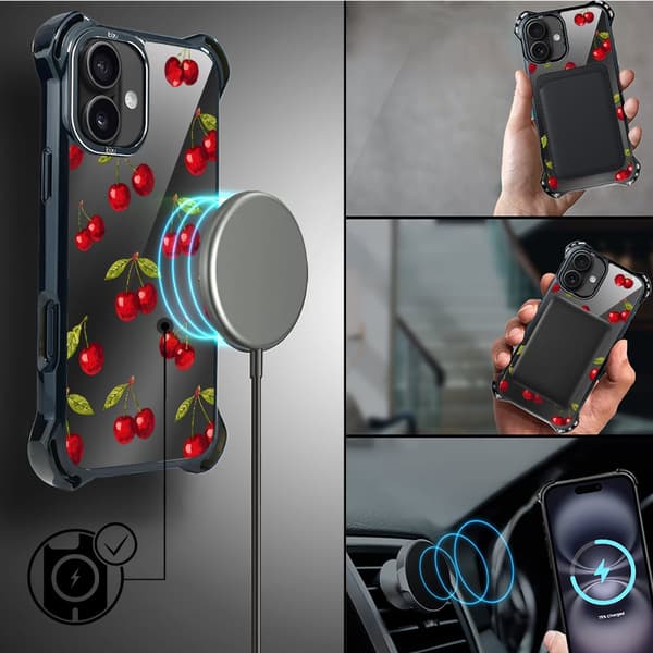 iPhone 16 Plus IBIZU DropGuard Ultra-cover med MagSafe, Midnight, Cherry Night