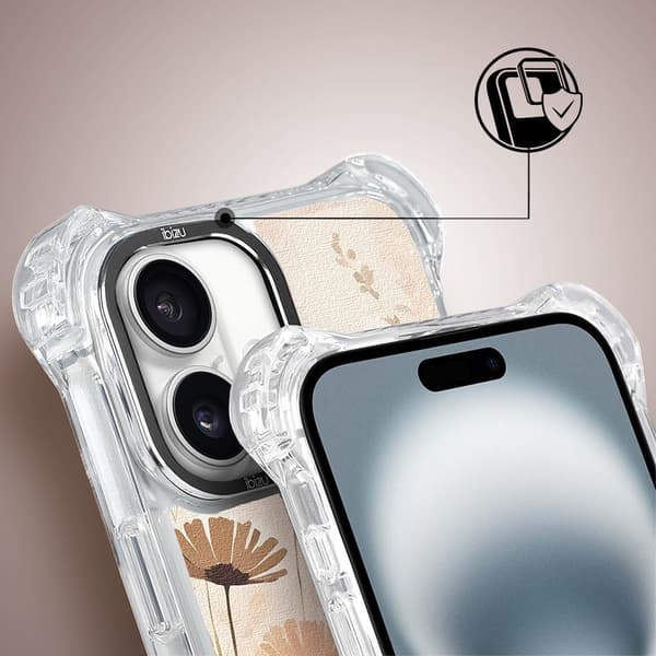 iPhone 16 IBIZU DropGuard Ultra-cover med MagSafe, Boho, Blomstereng