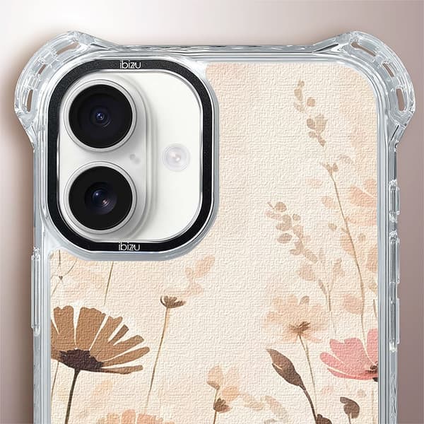 iPhone 16 IBIZU DropGuard Ultra-cover med MagSafe, Boho, Blomstereng