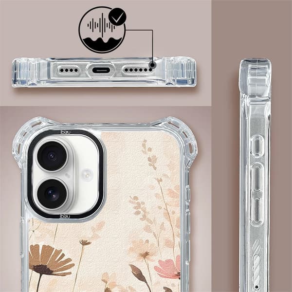 iPhone 16 IBIZU DropGuard Ultra-cover med MagSafe, Boho, Blomstereng