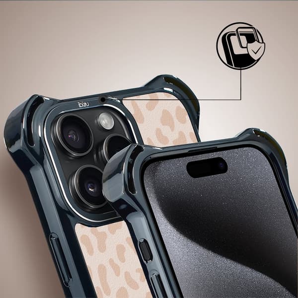 iPhone 15 Pro Max IBIZU DropGuard Ultra-skal med MagSafe, Boho, Delikat leopardmönster