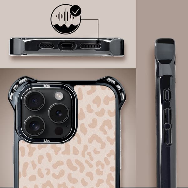 iPhone 15 Pro Max IBIZU DropGuard Ultra-skal med MagSafe, Boho, Delikat leopardmönster