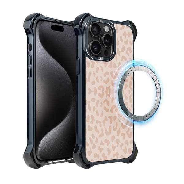 iPhone 15 Pro Max IBIZU DropGuard Ultra-skal med MagSafe, Boho, Delikat leopardmönster