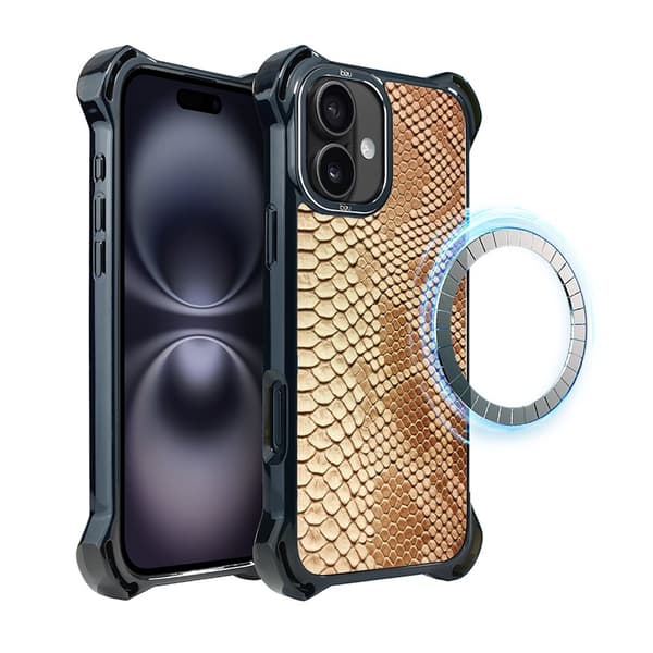iPhone 16-cover IBIZU DropGuard Ultra med MagSafe, Call of Nature, Snake