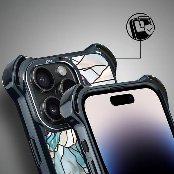 iPhone 14 Pro-cover IBIZU DropGuard Ultra med MagSafe, Glass Colors, Mountain Stream