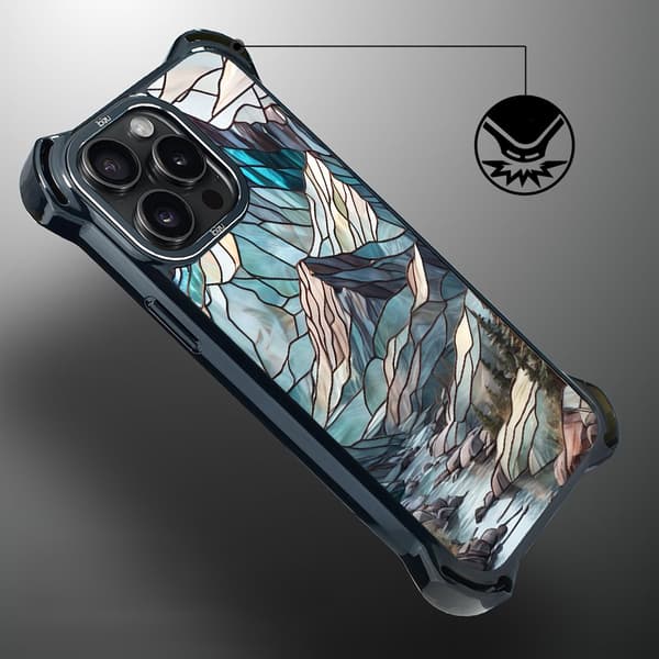 iPhone 14 Pro-cover IBIZU DropGuard Ultra med MagSafe, Glass Colors, Mountain Stream