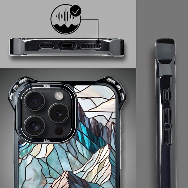 iPhone 14 Pro-cover IBIZU DropGuard Ultra med MagSafe, Glass Colors, Mountain Stream