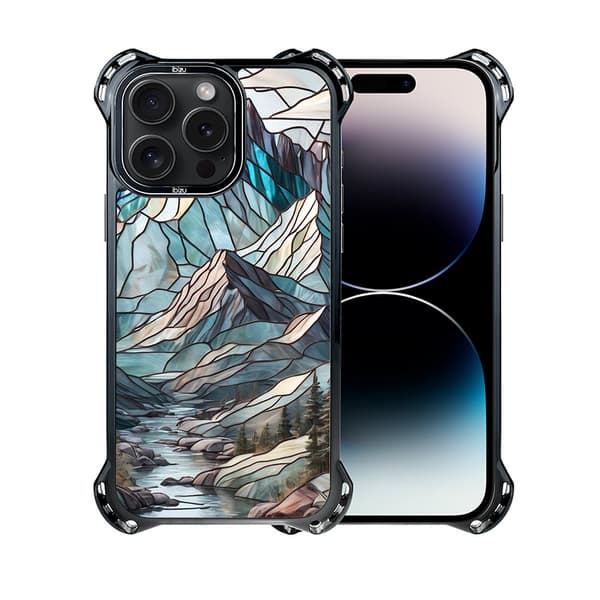 iPhone 14 Pro-cover IBIZU DropGuard Ultra med MagSafe, Glass Colors, Mountain Stream