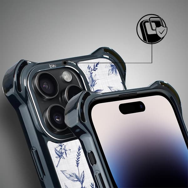 iPhone 14 Pro Max IBIZU DropGuard Ultra-skal med MagSafe, Pastel Bloom, Azure Whispers