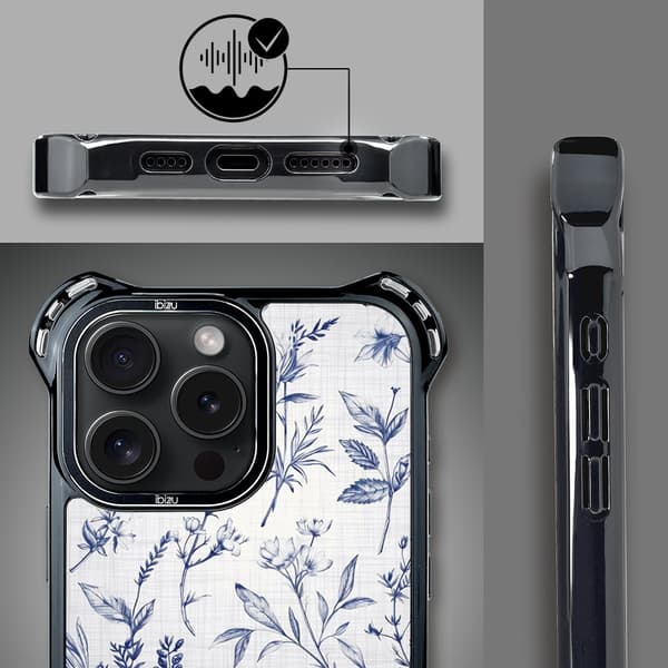 iPhone 14 Pro Max IBIZU DropGuard Ultra-skal med MagSafe, Pastel Bloom, Azure Whispers