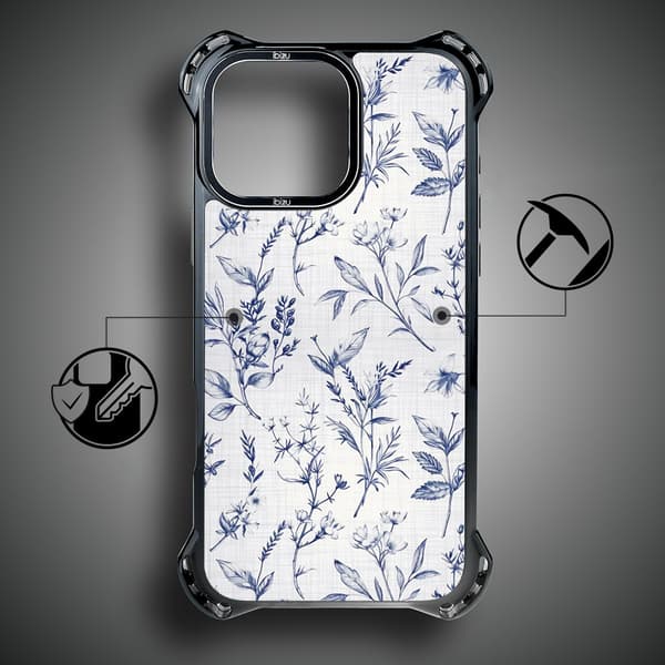 iPhone 14 Pro Max IBIZU DropGuard Ultra-skal med MagSafe, Pastel Bloom, Azure Whispers