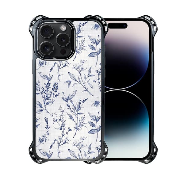 iPhone 14 Pro Max IBIZU DropGuard Ultra-skal med MagSafe, Pastel Bloom, Azure Whispers