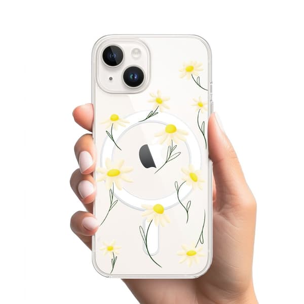 iPhone 13 Mini-skal med MagSafe Clear Silicone Flexi Daisy