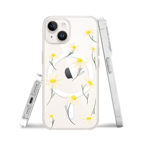 iPhone 13 Mini-skal med MagSafe Clear Silicone Flexi Daisy